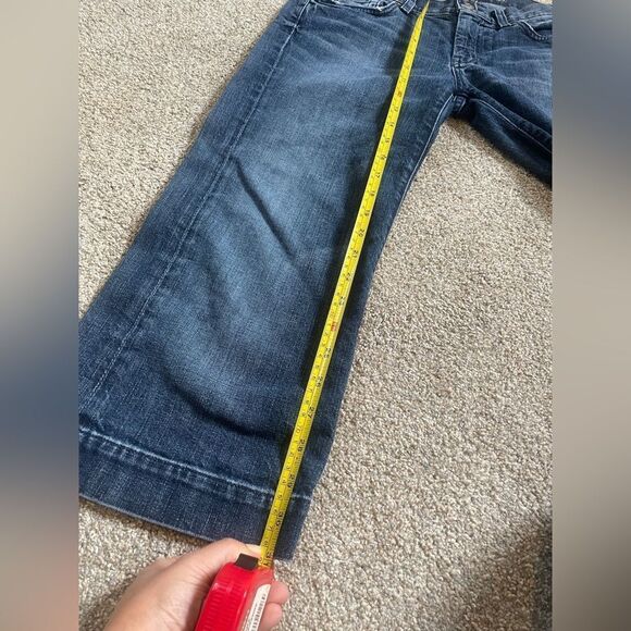 SEVEN FOR ALL MANKIND CROPPED DOJO FLARE LEG CAPRI JEANS sz 29 - Picture 14 of 14